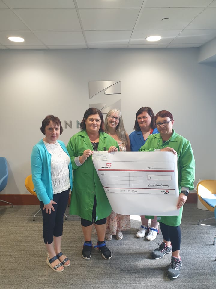 cantalk15's tweet photo. A big big thank you to SANMINA IRELAND UC, Fermoy, Co Cork for their very generous donation to CanTalk to help fund our in room support groups returning to Fermoy on Tuesday 20th September,  7.30 to 8.30pm, first since covid closures in 2020. https://t.co/UgRY1WkqgI