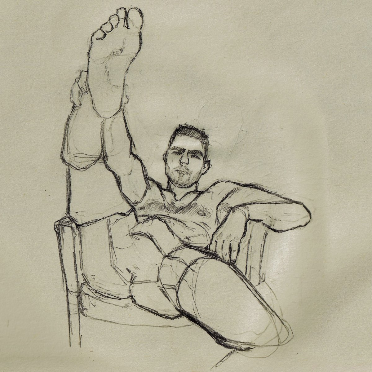 datob1z's tweet image. A sketch I did of the homoerotic scientist @ christakos_gr who you can find on instagram 🤠