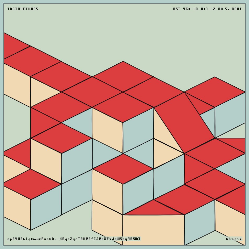 INSTRUCTURES #402

One of my favourite isometric angled mints from the collection.

Minted by anonymous wallet with 4 other tokens. Looks inactive. Wonder how many tokens could be stuck/inactive/untraded/forgotten by their owners forever?
