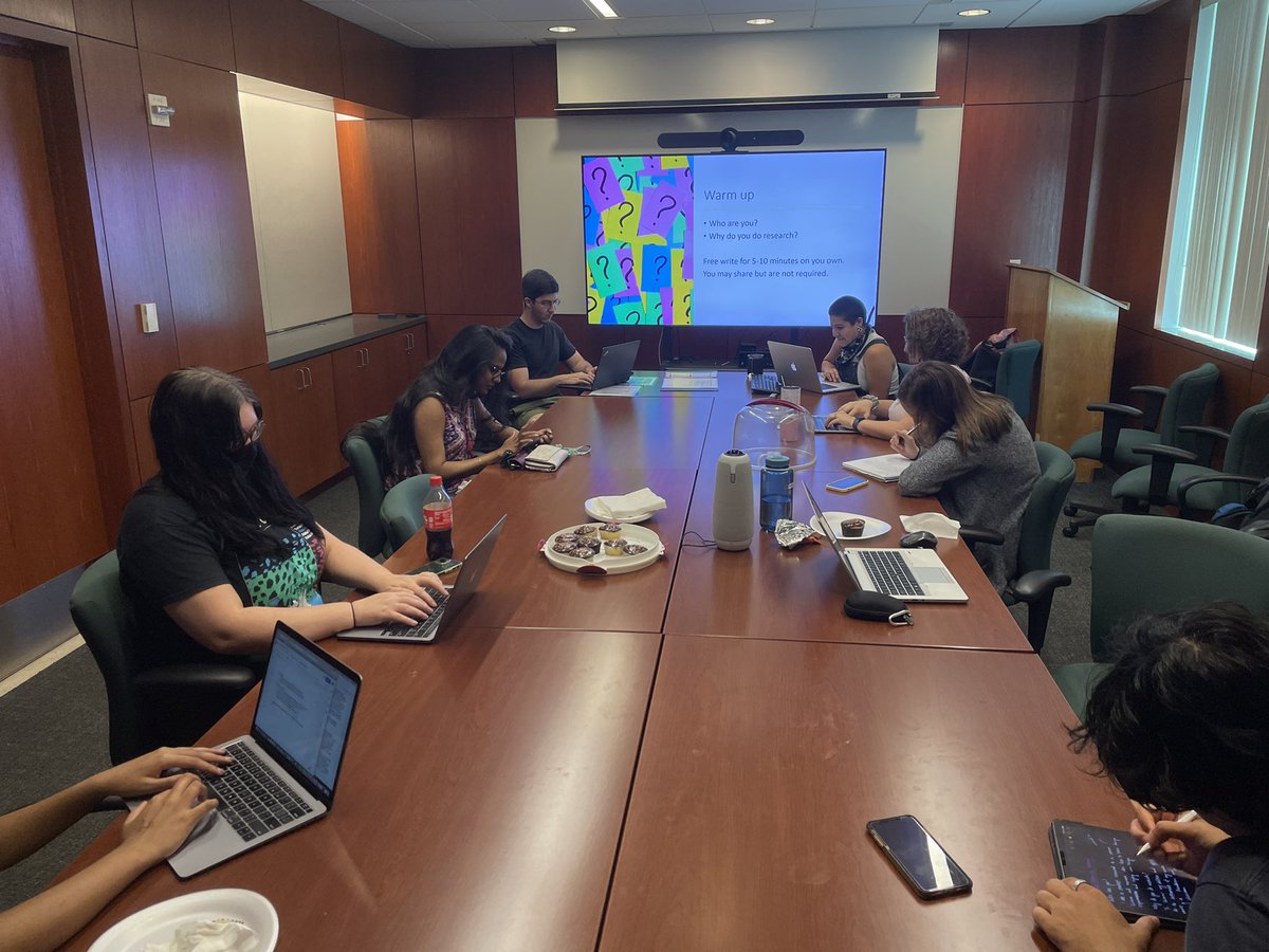 For our group meeting today, Dr. Adri Corrales led an awesome Positionality Workshop - thanks @AdriCorrCER! #CER #ChemEduc @UNTChemistry @UNTScience *Photo posted with permission*