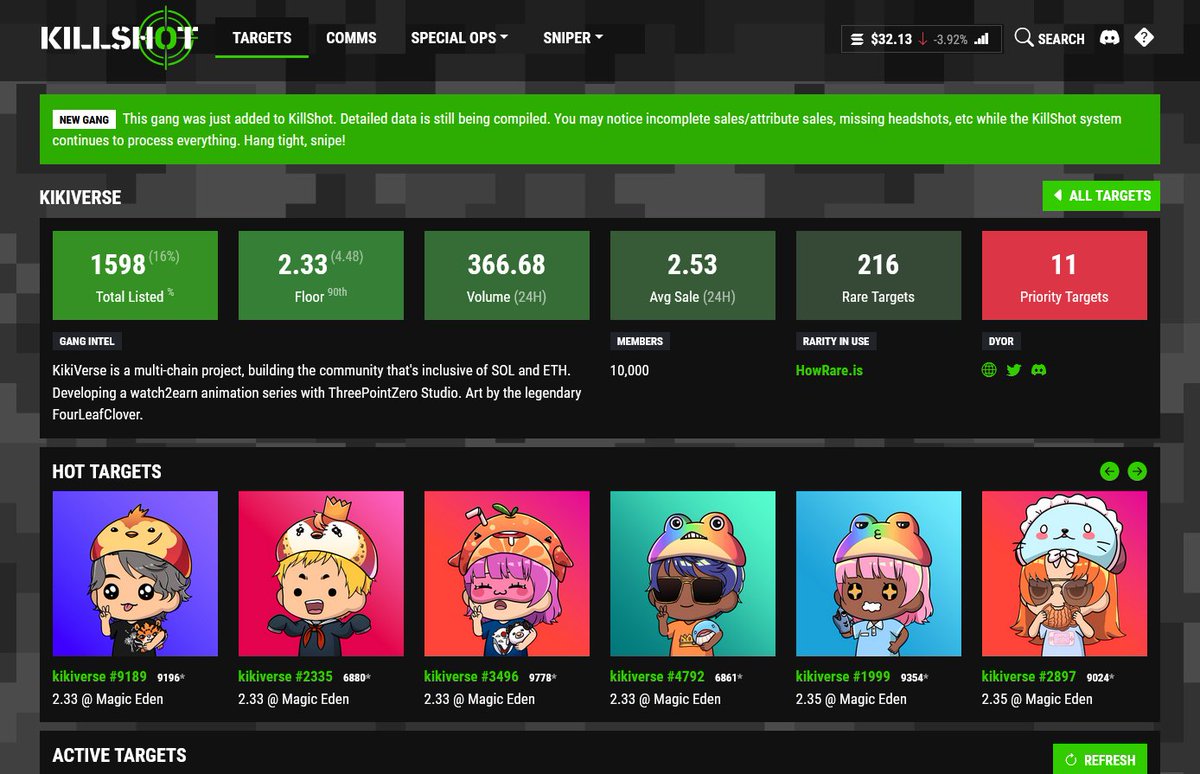 killshotai's tweet image. .@KikiVerseNFT and @dumbass_donkeys have been added to KillShot.ai. Happy sniping, snipers! 🔫