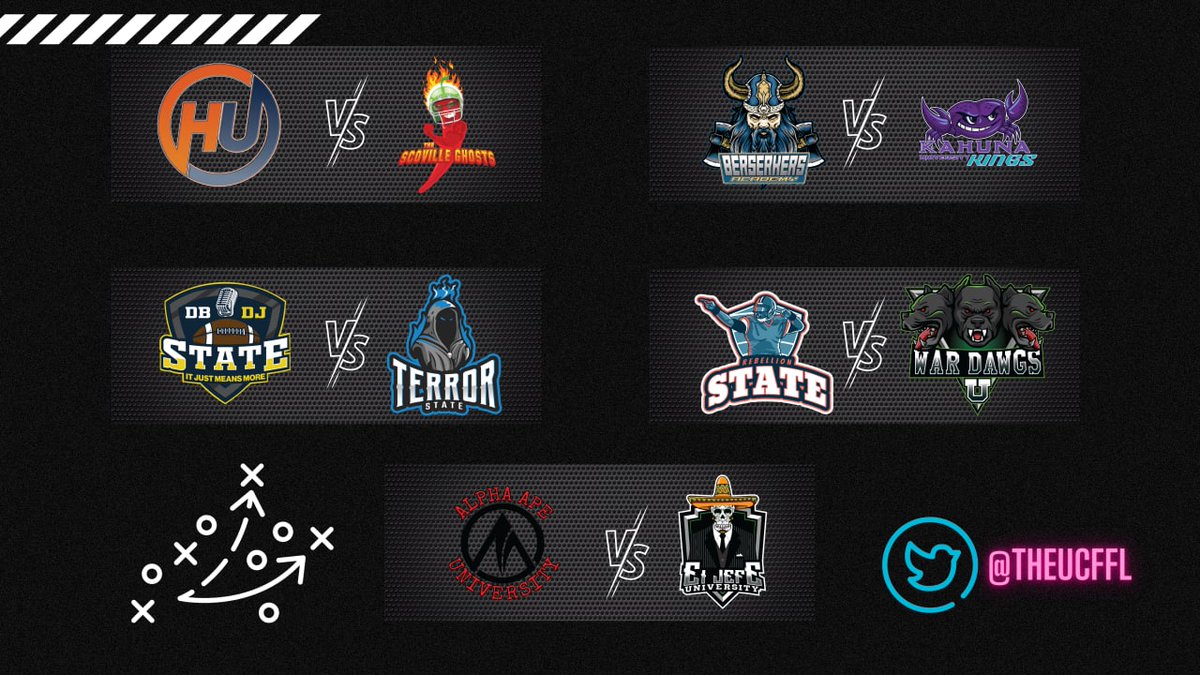 Week 3 of #collegefootball is coming at us Saturday!

Nine exciting games in the "Ultimate College #FantasyFootball League" on tap.

Check out our 18-franchises, 36-man rosters (w/ OL) at uffsports.com/ucffl

🏈 Tweet us your favorite UCFFL logo &amp; #NCAAFootball team below⬇️