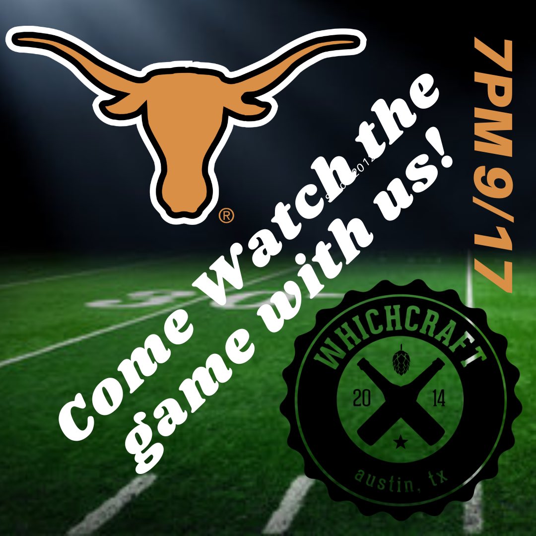 What’s up Y’all! Come hang out with us for the UT game tomorrow night at 7 PM for 3$ off selected pints during the entire game whistle to whistle… can’t wait to see y’all! #HookEm