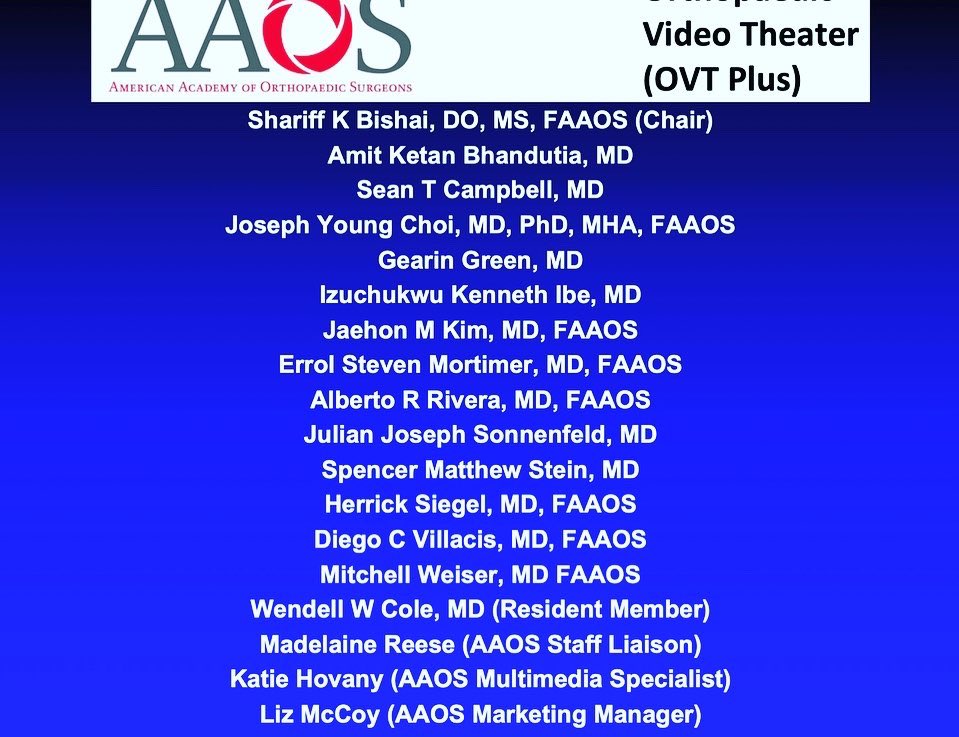 Working hard for @aaos_1 OVT. Spent the day reviewing videos. Awards will be presented at the annual meeting March 7-11, 2023 in Las Vegas,NV. Thank you to my colleagues for all the hard work. #aaos #ortho #ovt #ovtfridays #education #video #orthotwitter #orthoblink