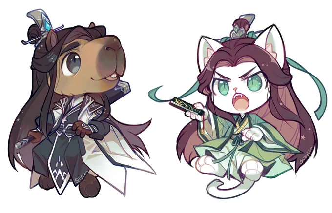 Thinking about CapyQi and CatJiu....  #qijiuweek2022 #qijiu #七九 