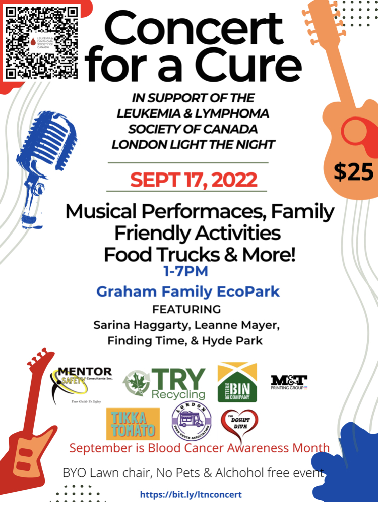 PureCountry93's tweet image. Today&apos;s the day! Don&apos;t miss the #ConcertForACure featuring Sarina Haggarty, Leanne Mayer, Finding Time &amp;amp; Hyde Park in support of @llscont! 

Enjoy food trucks on-site, family friendly activities, and a silent auction! Get your tickets HERE: bit.ly/ltnconcert