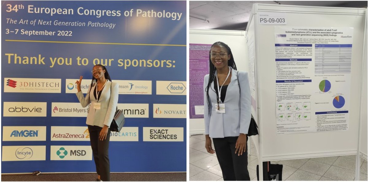 Big congrats to #PGY3 #Pathology resident Ukuemi Edema, MD, on winning best poster presenter in the Hematopathology/Soft Tissue and Bone Pathology category at the recent 34th @esp_congress #ECP2022Basel meeting in Basel, Switzerland. 
#pathtwitter #meded #WomenInMedicine