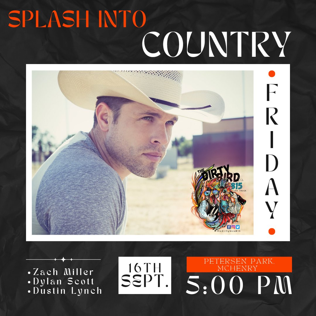 🐔 FOOD TRUCK 🐔

EVENT DETAILS
🤠 Splash into Country Concert
🕓 5:00-11:30pm
📍 Petersen Park, McHenry
🎟️ Tickets are Required for entry