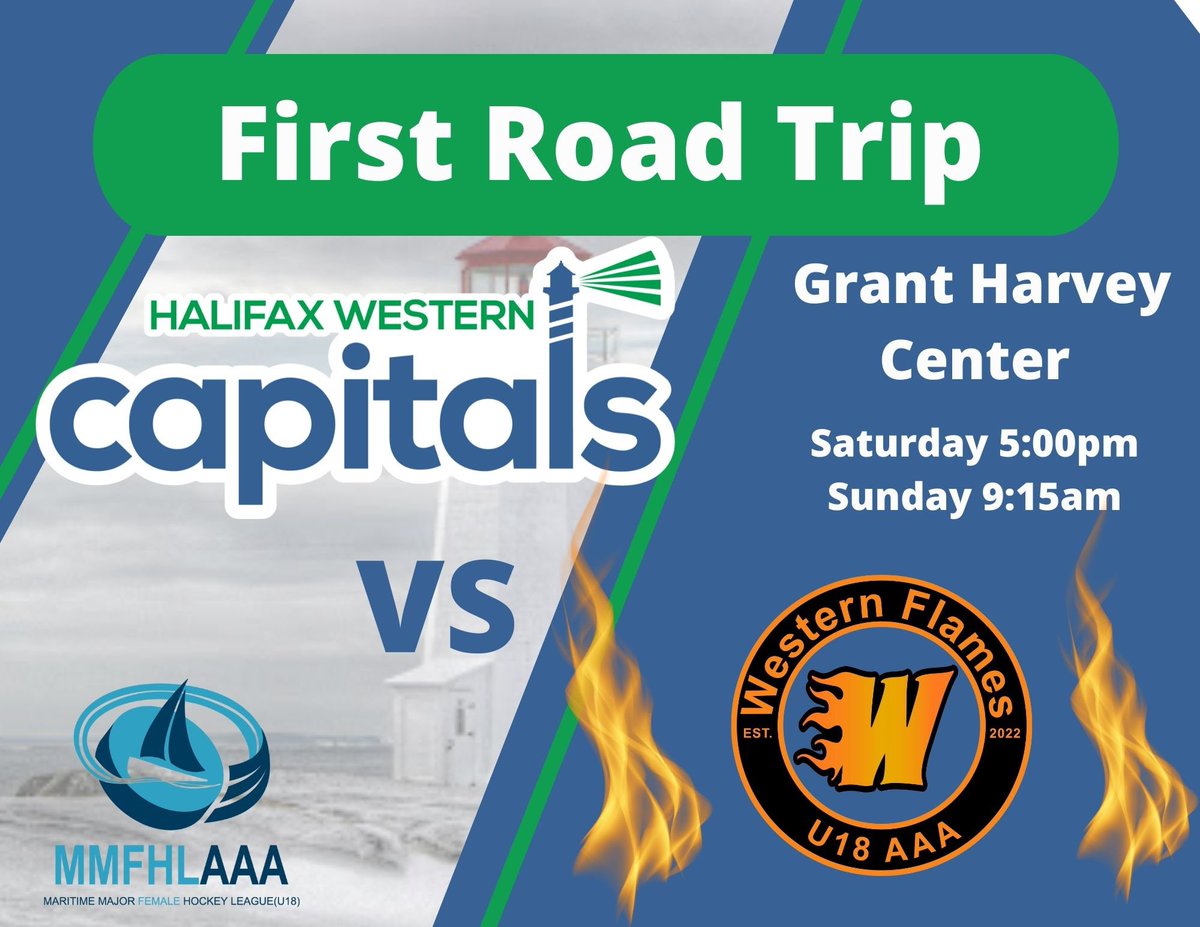 First road trip tomorrow to  Fredericton to play the Western Flames!
