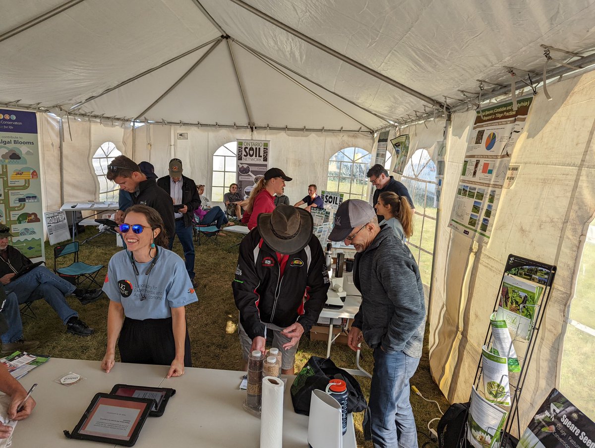 The <a href="/outdoorfarmshow/">Canada's Outdoor Farm Show</a> was such a great time - thanks to everyone who dropped by to support <a href="/TongzheLi/">Tongzhe Li</a>'s experiment and connect with <a href="/AAFC_Canada/">AAFC Canada</a> <a href="/SoilNetwork/">Ontario Soil Network</a> <a href="/essexregionca/">EssexRegionConserve</a> <a href="/UTRCAsoilwater/">UTRCA Stewardship</a> <a href="/LTVCA/">Lower Thames CA</a> @EFAO2 and <a href="/OntarioSoilCrop/">Ontario Soil & Crop</a> at the #AgLivingLab booth - it's been a while :)