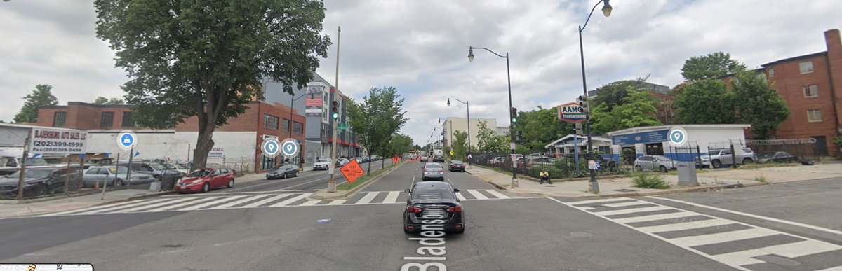 Then and now: 

1) Undated photo, presumably from 1940s, looking north on Bladensburg Road where it intersects Oates St. (left) and K St. (right)

2) June 2022 Google Street View

cc <a href="/FrozenTropics/">Frozen Tropics</a> <a href="/IMGoph/">.</a>