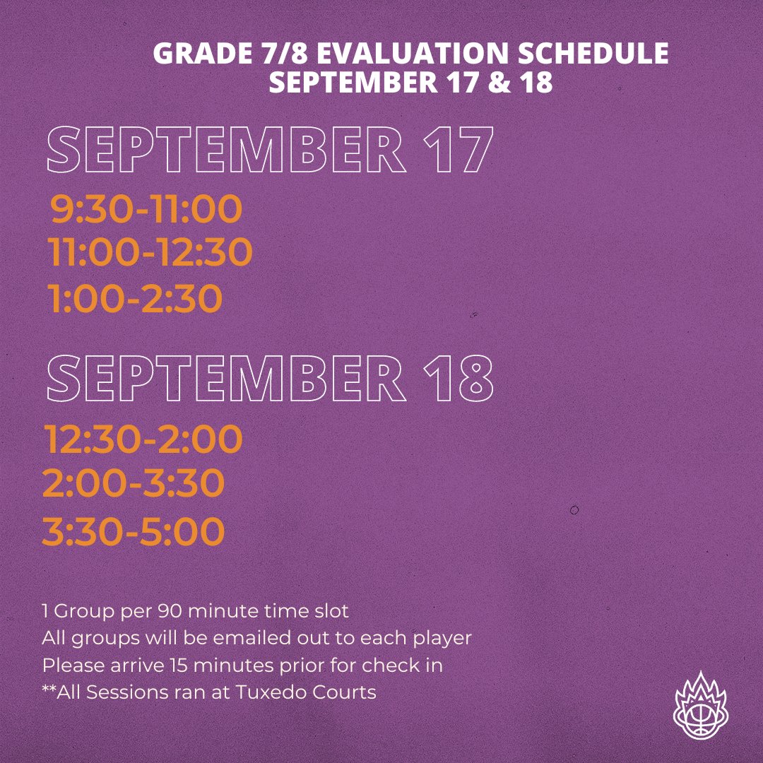 RCBAHoops's tweet image. Reminder we kick things off this weekend with Grade 7/8 Evaluations at Tuxedo Courts. 

See you on the floor!