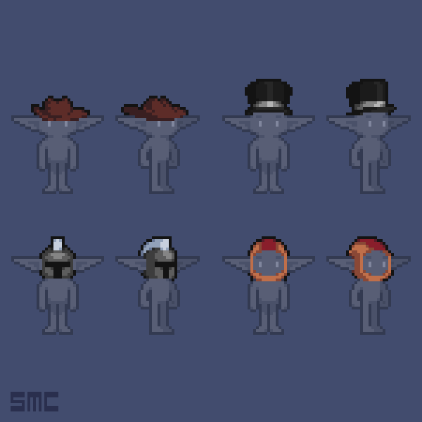 Used today's theme to draw some assets for my game. Have a great weekend y'all!✌️

<a href="/Pixel_Dailies/">Pixel Dailies</a> Day 10: #CoolHat 
#pixelart #pixel_dailies