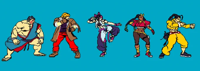 drawing multiple Street Fighter 6 sprites rn, game is looking hype with all the gameplay footage and reveals! 