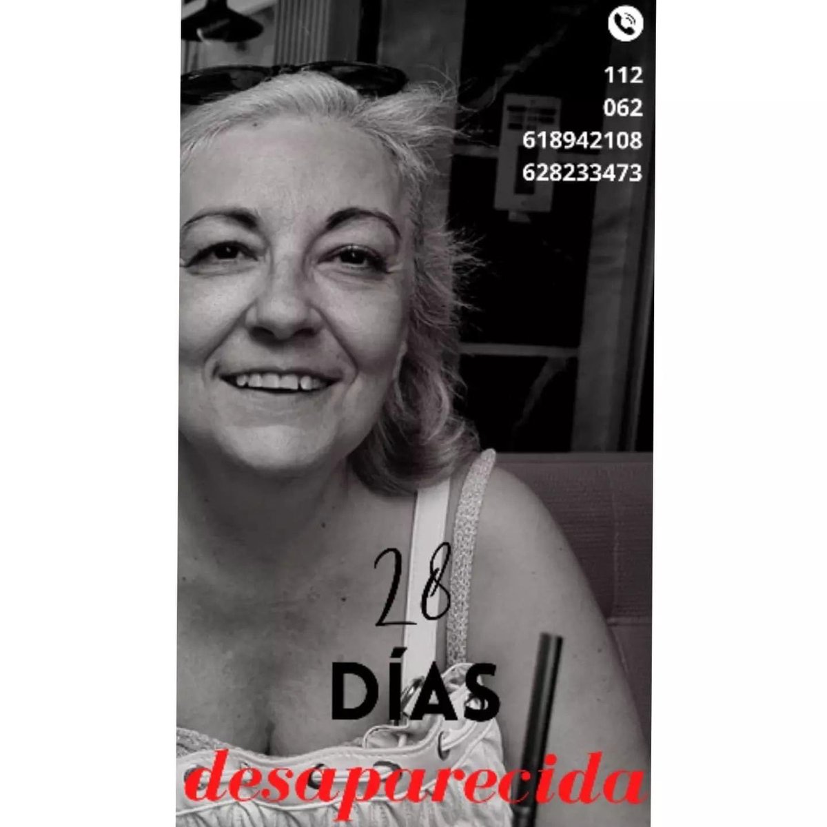 Mónica Pérez (@moniketaperez) on Twitter photo se cumplen 4 semanas desde que mi tía Isabel desapareciera. No hemos dejado de buscarla. Agradecemos el apoyo y cariño. Y VUESTRA AYUDA. No nos dejéis solos. Necesitamos que nos ayudéis a encontrarla🙏🏻🙏🏻🙏🏻🙏🏻 OJALÁ MAÑANA SEA EL DÍA🙏🏻🙏🏻🙏🏻🙏🏻🙏🏻🙏🏻 <a href="/patrichdc/">patricia engracia charalambidis del castillo</a> #buscamosaIsabel se cumplen 4 semanas desde que mi tía Isabel desapareciera. No hemos dejado de buscarla. Agradecemos el apoyo y cariño. Y VUESTRA AYUDA. No nos dejéis solos. Necesitamos que nos ayudéis a encontrarla🙏🏻🙏🏻🙏🏻🙏🏻 OJALÁ MAÑANA SEA EL DÍA🙏🏻🙏🏻🙏🏻🙏🏻🙏🏻🙏🏻 <a href="/patrichdc/">patricia engracia charalambidis del castillo</a> #buscamosaIsabel