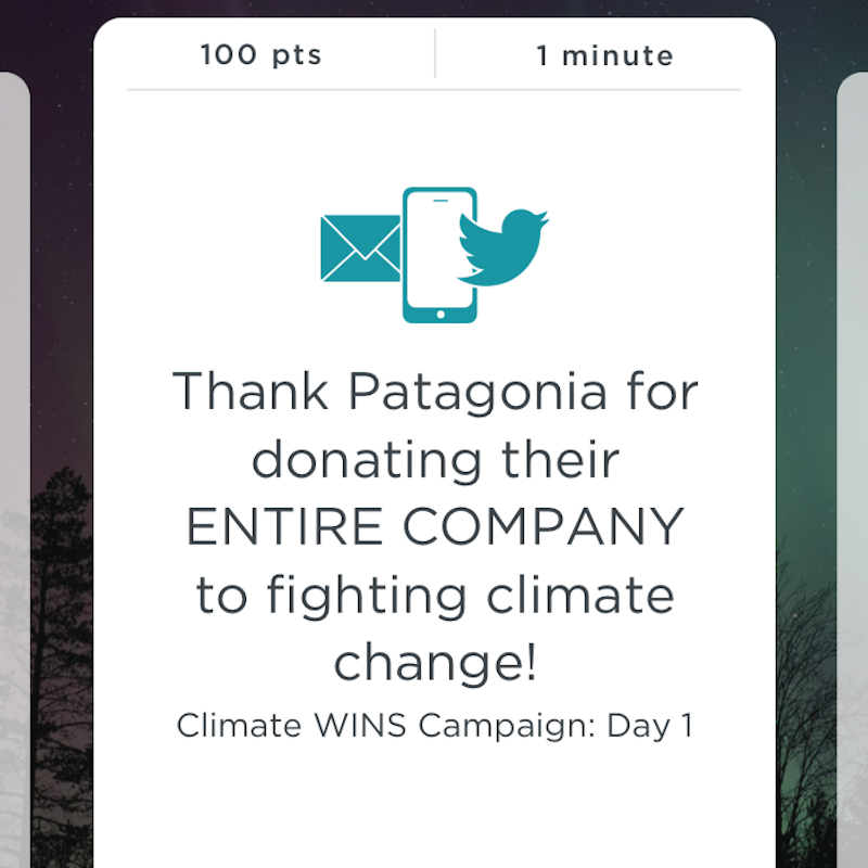 MyClimateApp's tweet photo. ACTION OF THE DAY: Thank Patagonia for donating their ENTIRE COMPANY to fighting climate change!

Download the Climate Action Now app to take this action and thousands of others!