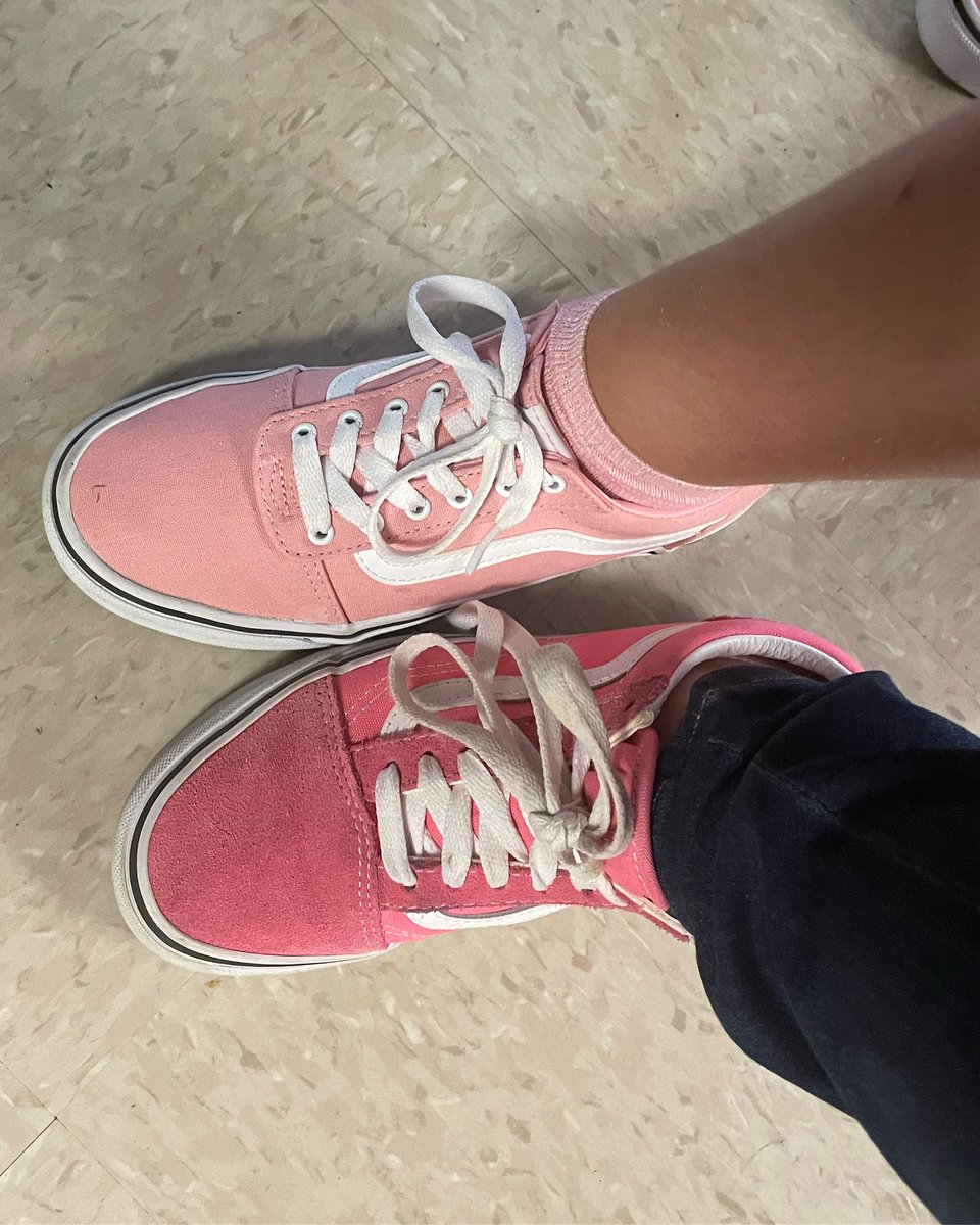 #boldschool When a student says wear your pink sneakers with me, you put on your pink sneakers! @Vans #teachertwitter #swatarastrong