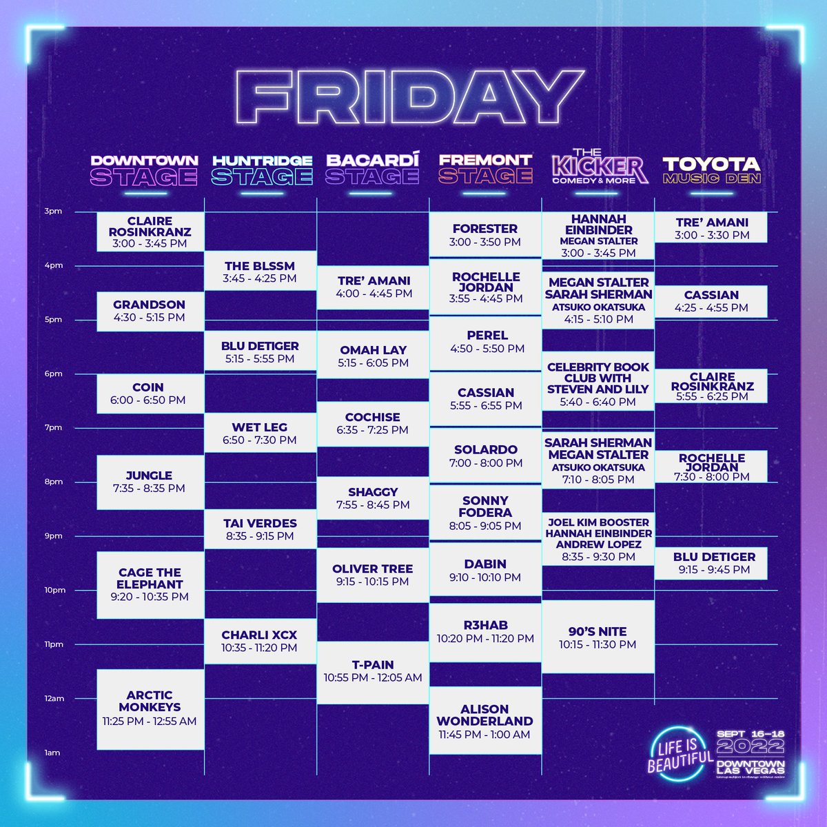 𝗡𝗮̃𝗼 𝗵𝗮𝘃𝗲𝗿𝗮́ transmissão oficial do show dos Arctic Monkeys no Life is Beautiful Festival!
O show acontece hoje, em Los Angeles, às 23:25 (03:25 da madrugada de sábado aqui no Brasil).