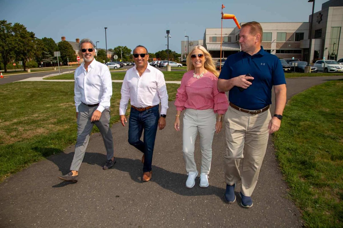 MonmouthGovNJ's tweet photo. #MonmouthCounty employees are taking steps towards better health. Today, Commissioner Director @tom_arnone, Commissioner @LicitraRoss, County Clerk @ChristineHanlo1 &amp; @sheriffgolden joined County employees at the annual #WalkatLunch that promotes health and well-being. https://t.co/Sf7xeeVmiy