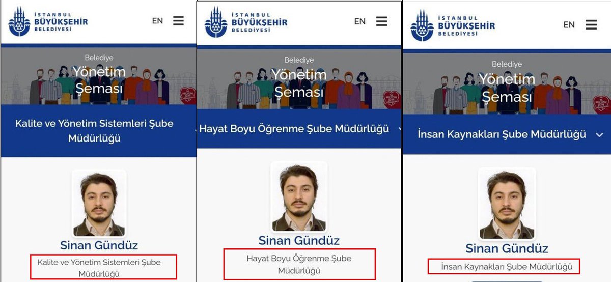 İBB’de Sinan Gündüz isimli çalışanın aynı anda üç şube müdürlüğü görevine getirildiği ortaya çıktı.
