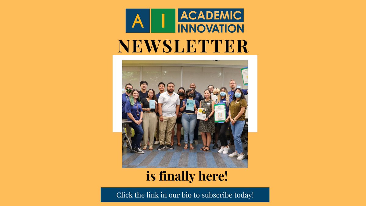 ai_cpp's tweet image. Want to stay up to date with all the latest happenings in Academic Innovation? You’ve got to join our newsletter! It’s full of opportunities and news for all eight offices under our umbrella. We can’t wait to share it all with you!
Click the link in our bio to subscribe today!