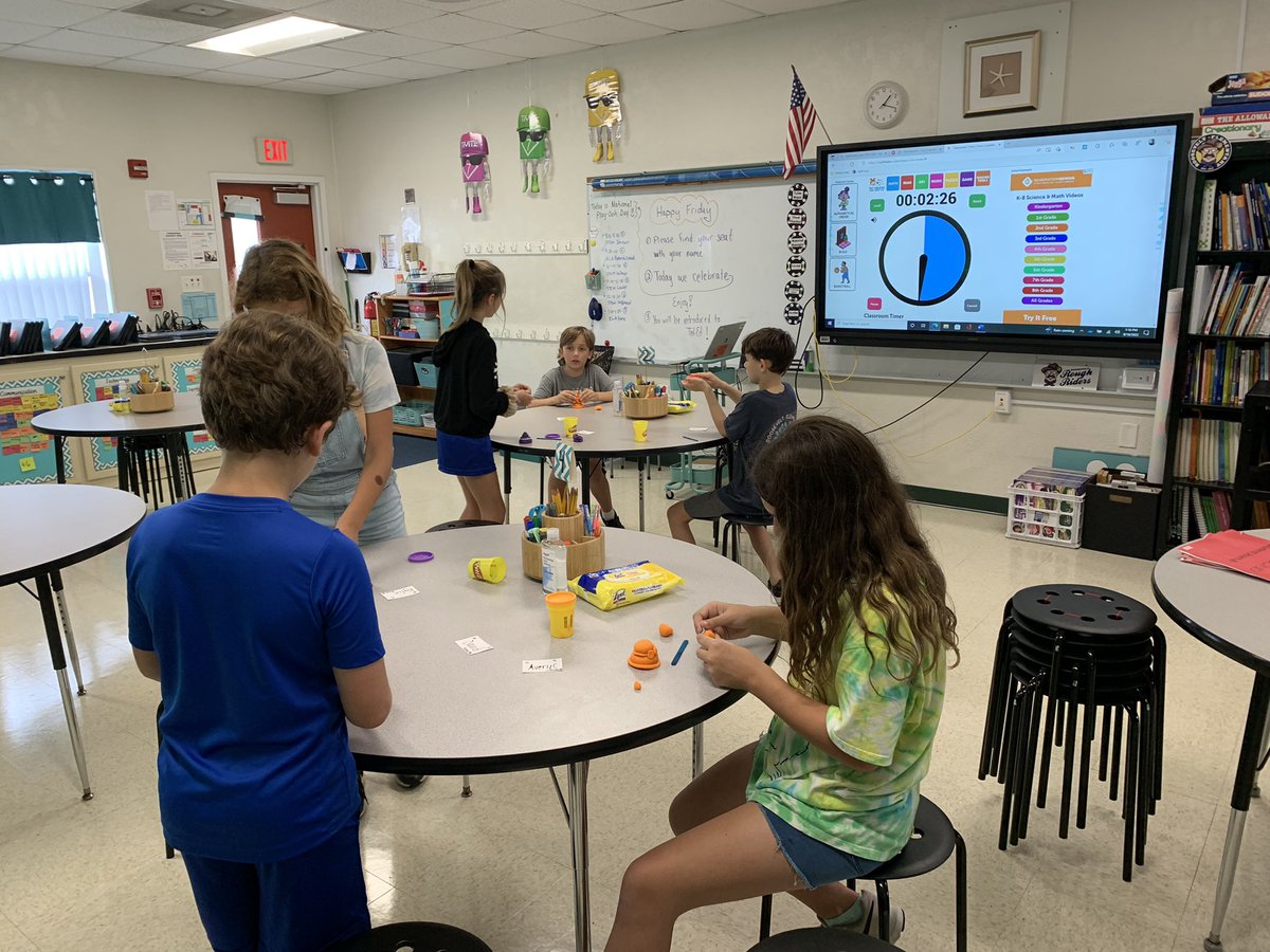 thomp6j's tweet photo. Celebrating National Play-Doh day! With a little history lesson then a few minutes of creativity #NDCClassroom https://t.co/L50JXDyhnC