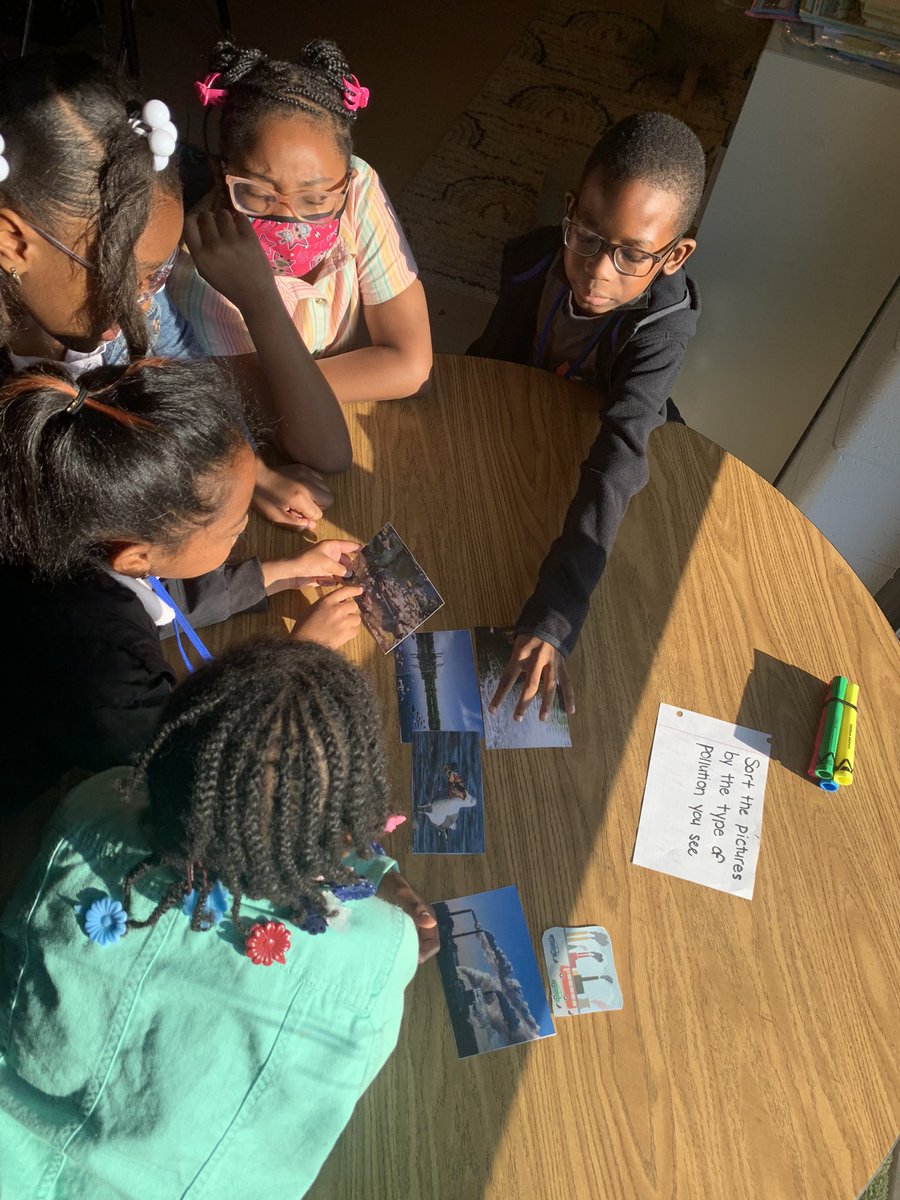 AisforAndrews's tweet photo. PBL Friday at @ecwestwildcats . 
My class learned about the different pollutions, asked very great questions pertaining to pollution, and began to brainstorm ways to reduce pollution around us.  Great conversation took place today! @SmithTeaches2  💡 https://t.co/bFQ4MO38Dy