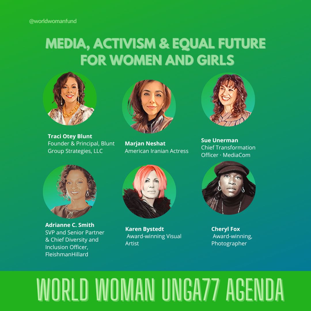 World Woman UNGA Agenda brings the most visionary leaders from media, entertainment, and advertising to reimagine the #EqualFuture for women and girls in a bold new way. Join us on Sept 19 at Microsoft Center in New York.