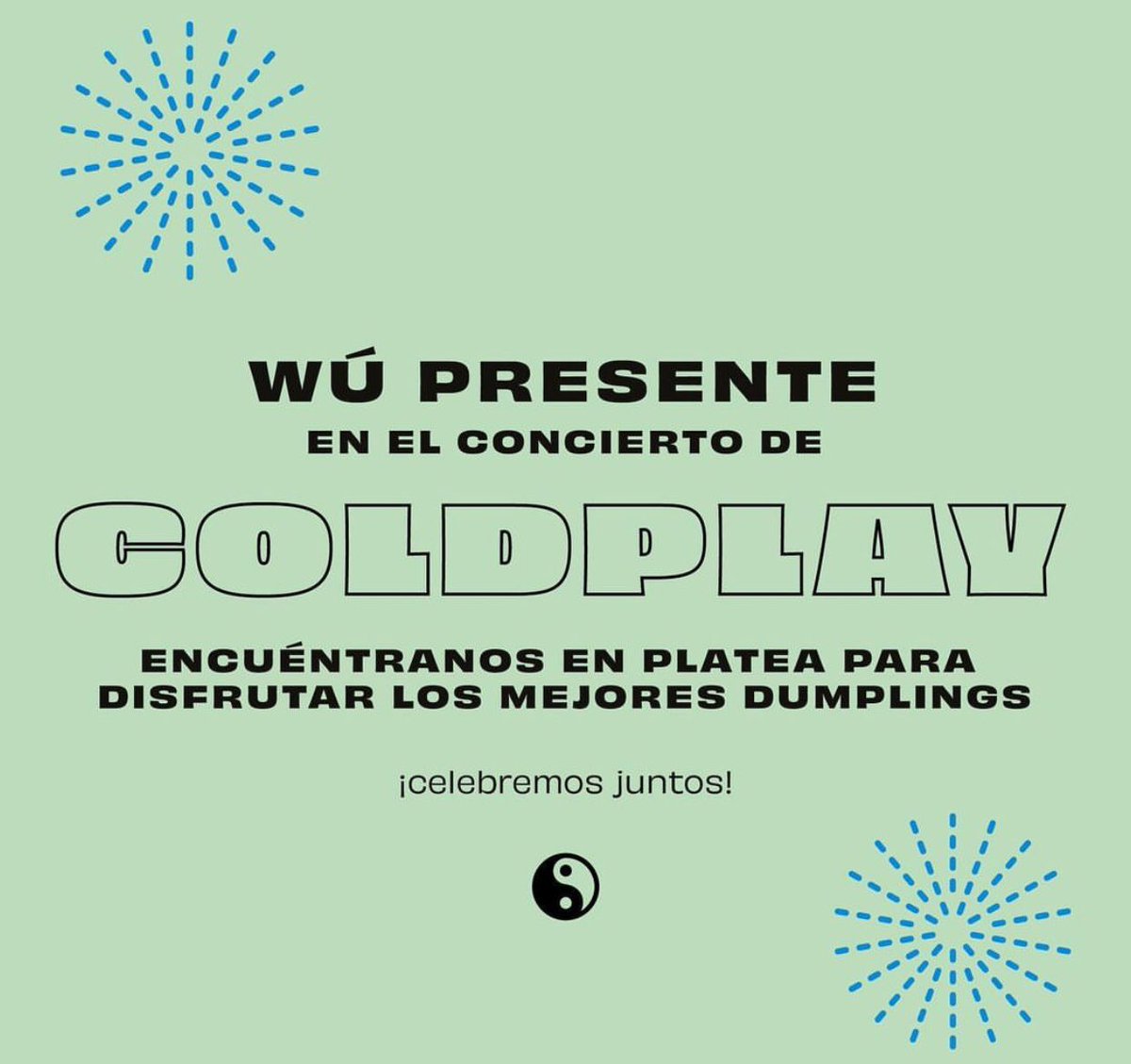 wu_dumplings's tweet photo. @coldplay &amp; @wu_dumplings // Hoy y mañana en Concierto en #Bogotá https://t.co/co177D7Rw5