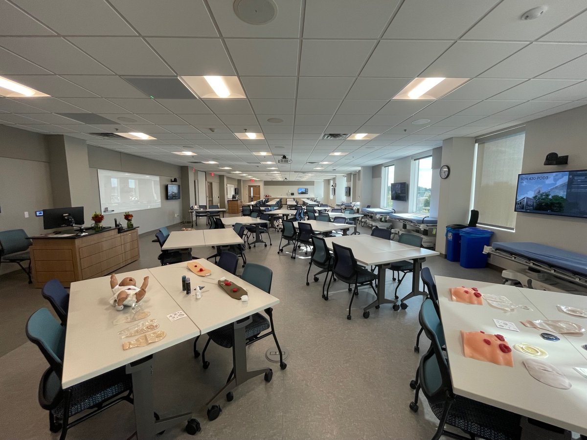 EmoryNursing's tweet photo. The celebration of the #ENLC comes during National Healthcare Simulation Week! The latest in nursing simulation technology is part of this new facility, and we are thrilled about how it will prepare the next generation of nurse leaders. #hcsimweek22 #SimLab #SimSkills #HALs5301 https://t.co/9x1TPXPTpR
