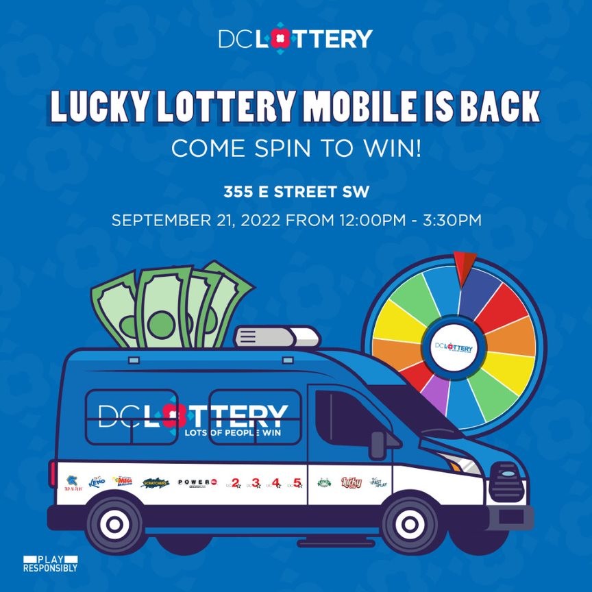 DCLottery's tweet photo. Join us on Wednesday, September 21st, at Patriot's Plaza from noon to 3:30 pm. #ItsFunToPlay #LotsOfPeopleWin https://t.co/MmHFMsD7Jz