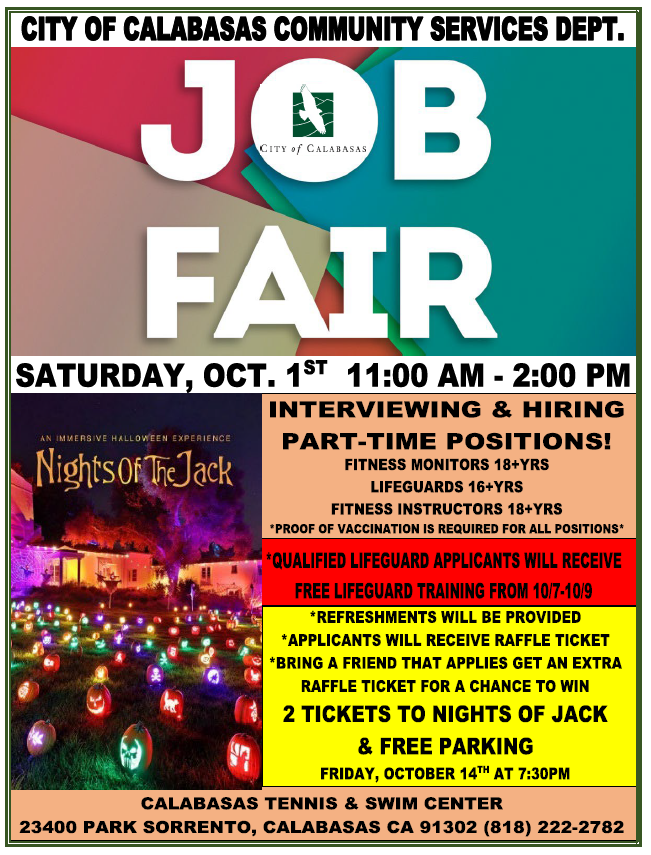 City of Calabasas on Twitter "Looking for work? We're hiring. The