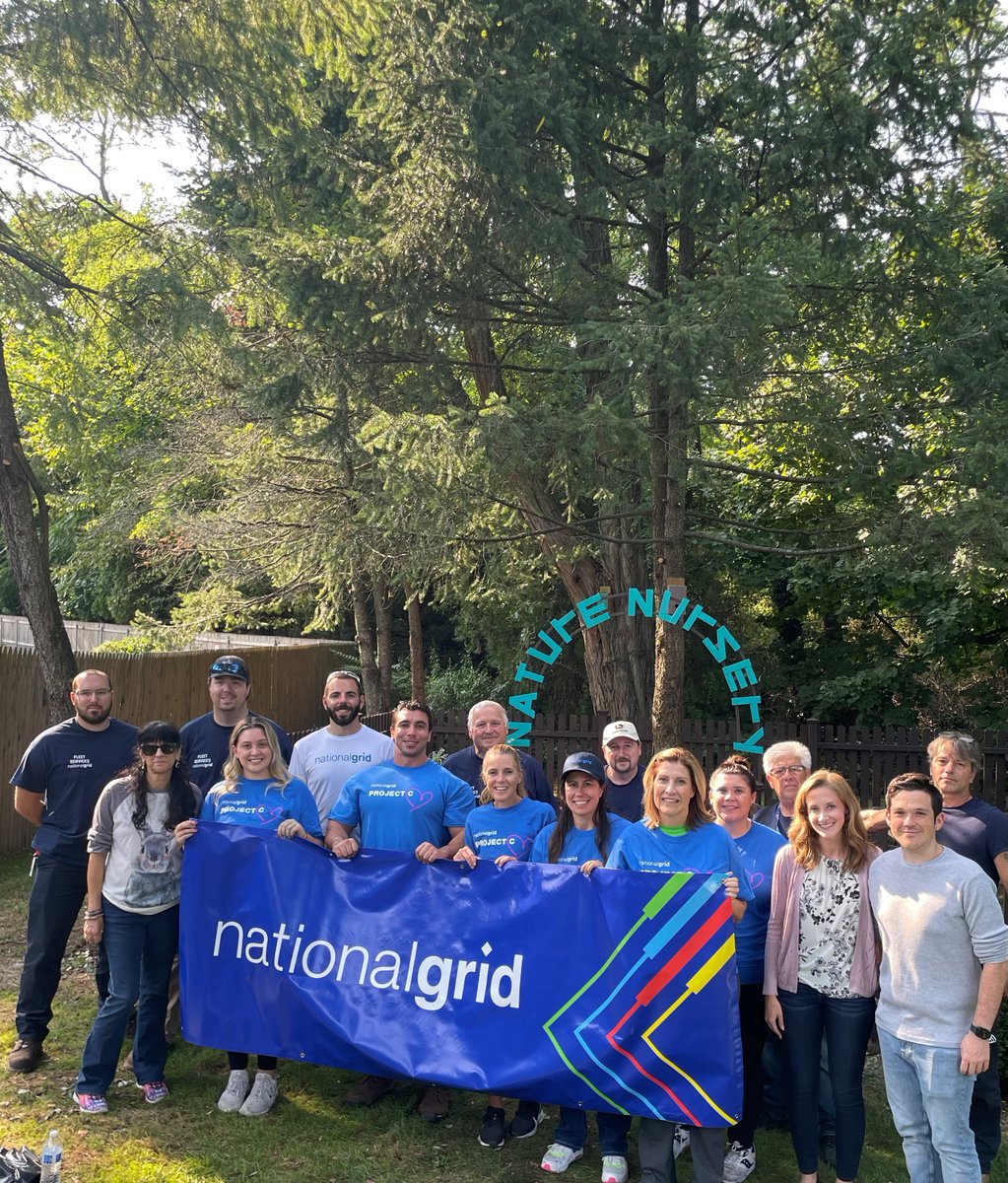 Today, a great group of National Grid employees spent many hours at the Guidance Center, sprucing up our Nature Nursery, where we serve our youngest clients. Thanks to the National Grid team for their hard work, dedication and great spirits! #guidanceli #NationalGrid