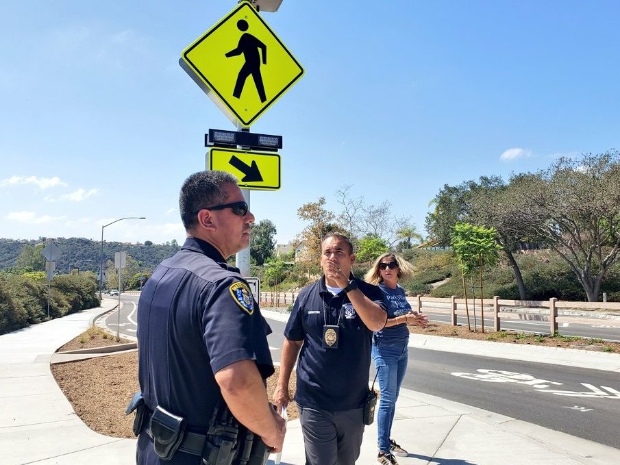 IAmDarshPatel's tweet photo. Loved visiting @BuhrPVES today for a meeting with @SanDiegoPD Officer Valdez &amp; @CityofSanDiego Safety Patrol Dir. Curtis Doll to explore a School Safety Patrol by the new traffic circle. Checked in on PVES- hot topics- fresh paint, TK classes, &amp; facilities needs.  @PowayUnified https://t.co/89fSAElP1n