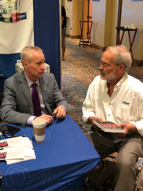 XlearInc's tweet photo. Dr. Peter A. McCullough talking with Dr. Lon Jones, developer of Xlear Nasal Spray, at #AAOSH2022. 
Come learn more about the health benefits of #Xlear at  booth #300.
#aaosh #CollaborationCures2022 #aaoshconnect #aapmd #imXlear #SprySmile #ispry #xylitol #LiveXlear #breathexlear https://t.co/2vokPLiDTv