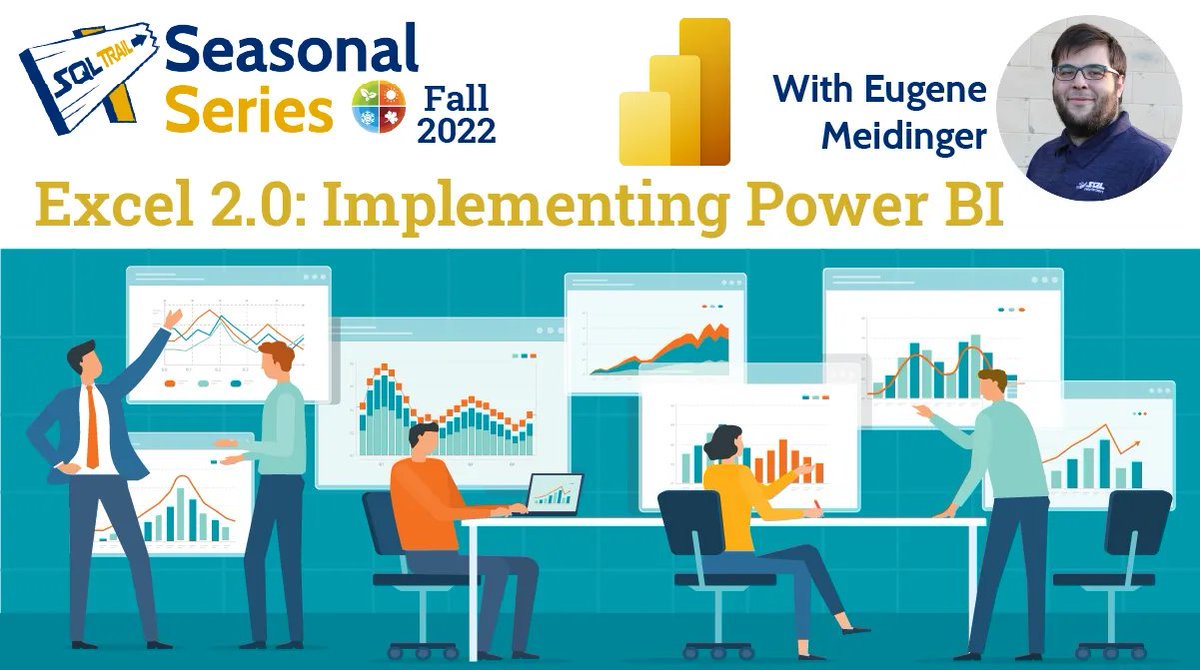 sqldatapartners's tweet image. You get the basics of Power BI, but where do you go from there? For our Fall #SeasonalSeries, @sqlgene will teach you how to implement that knowledge into your first report and how to get people to use it. RSVP: buff.ly/3mJy84M
#powerbi #sqltrail #sqldatapartners