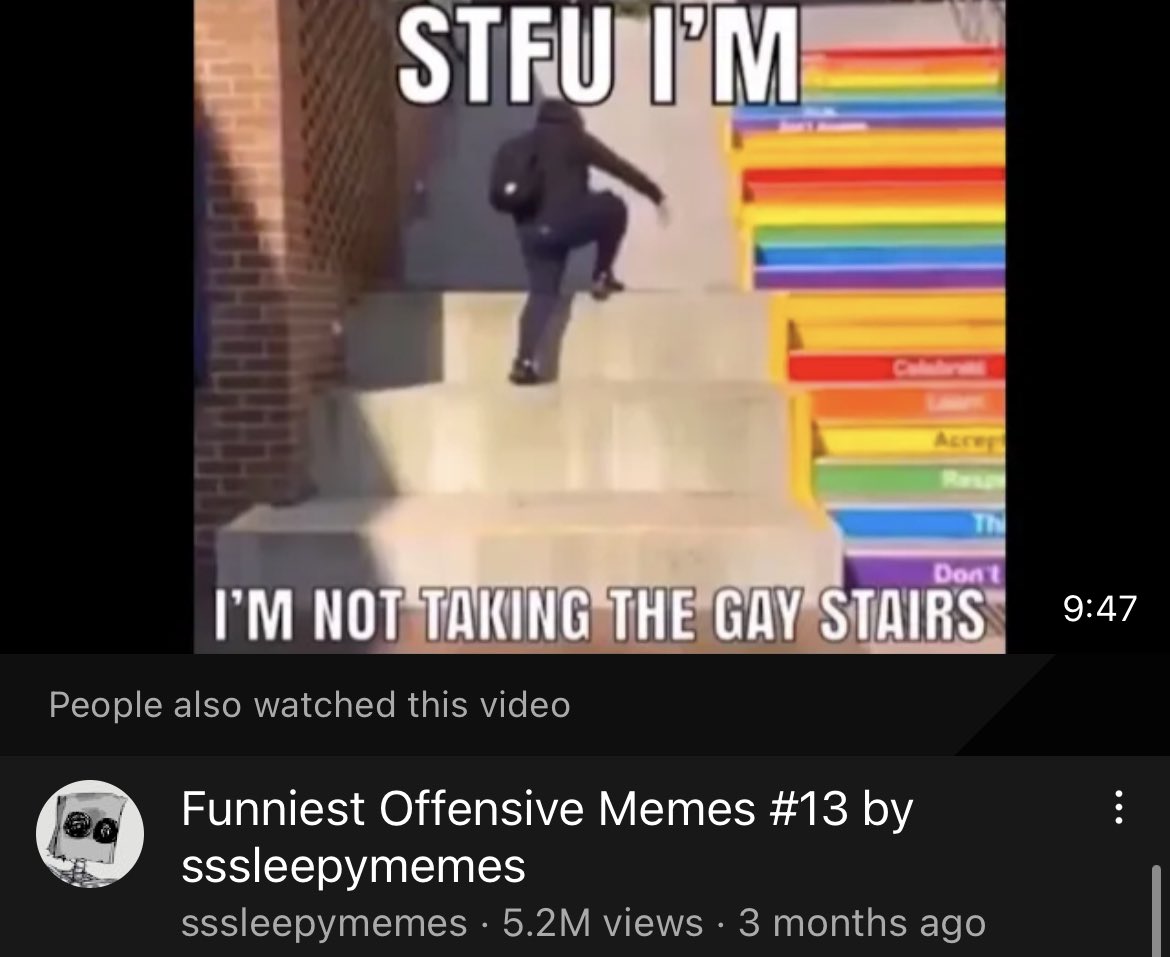 Please be quiet for I refuse to use the homosexual staircase.