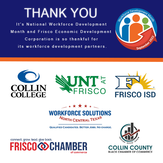 FriscoTXEDC's tweet photo. Workforce development is a huge part of our mission here at Frisco EDC, and we are thankful to have amazing partners. Their commitment to enhancing our community's talent pipeline is indispensable.
#WkDevMonth #WkDevPartners https://t.co/dK8oE9T3Y0