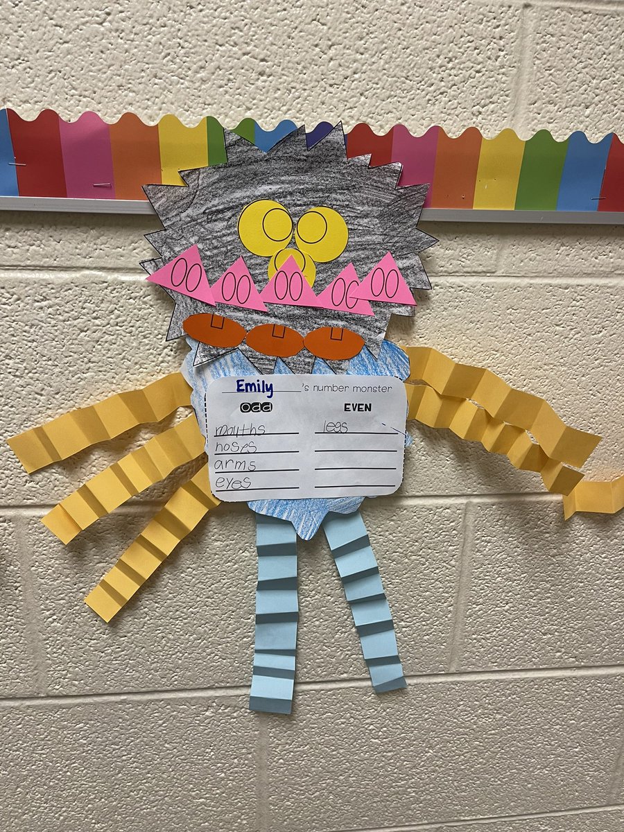 mrscaracciolo13's tweet photo. Odd and even monsters today!!! We sure love a math craft on a FriYAY! https://t.co/PsSJQkgD6w