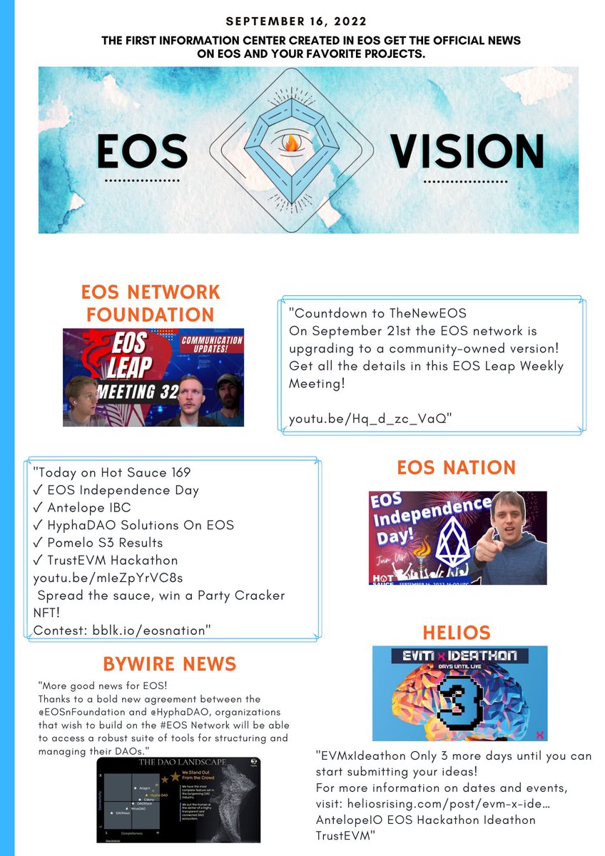 eos_vision's tweet photo. 📢 Newsletter for September 16
All the daily information you need to know about EOS
👇 You won't stop looking at EOS. 👇 https://t.co/a4jnyxT1gY