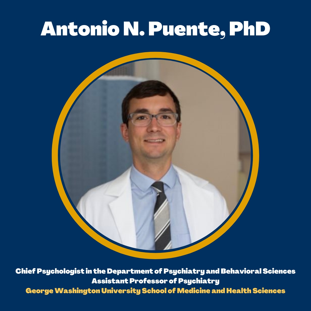 robertturnerphd's tweet photo. This month, @RWTurnerLab would like to celebrate @GWSMHS & @GW_MFA's own @AntonioNPuente, the Chief Psychologist in the Department of Psychiatry and Behavioral Sciences and an Assistant Professor of Psychiatry.
#HispanicHeritageMonth #HispanicResearch #LatinxResearch https://t.co/biZwzs3nst
