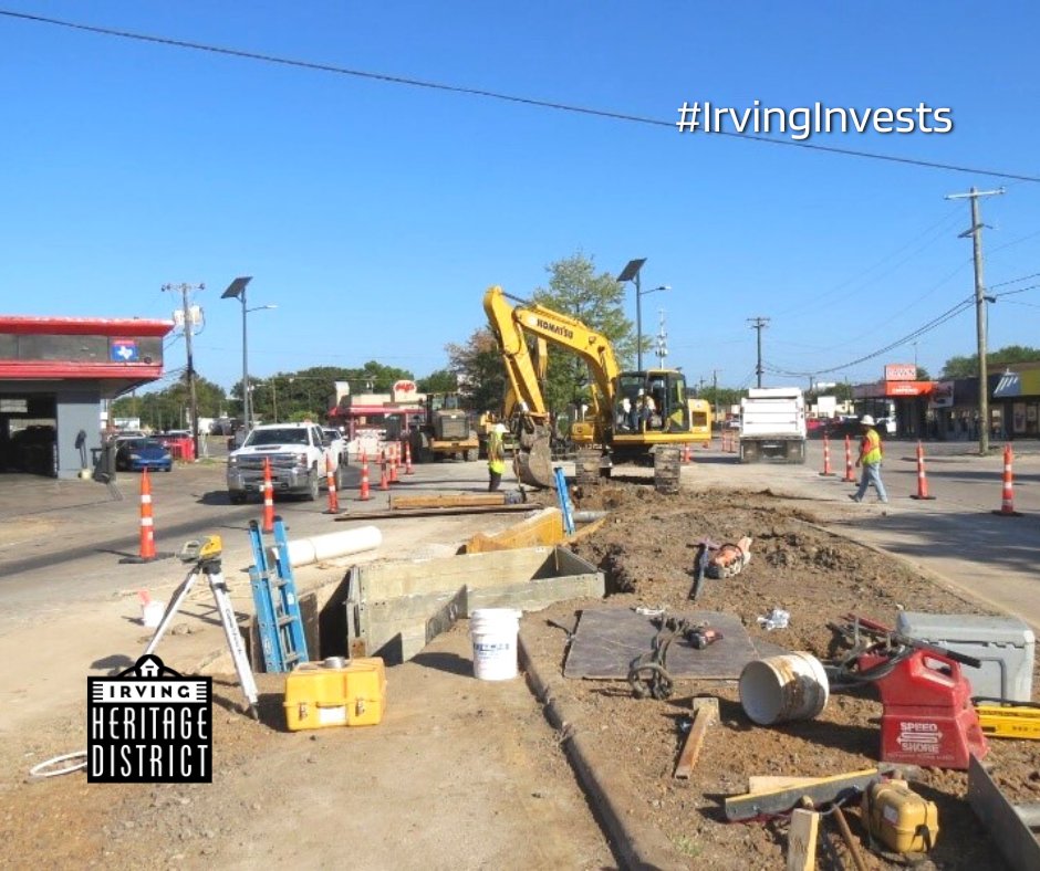 thecityofirving's tweet photo. The Irving Boulevard Reconstruction project is now 30% complete. The contractor most recently completed the installation of the wastewater main up to the west side of Britain Road and north of Irving Blvd. #IrvingInvests Read more: https://t.co/Ie6X6WfkFF