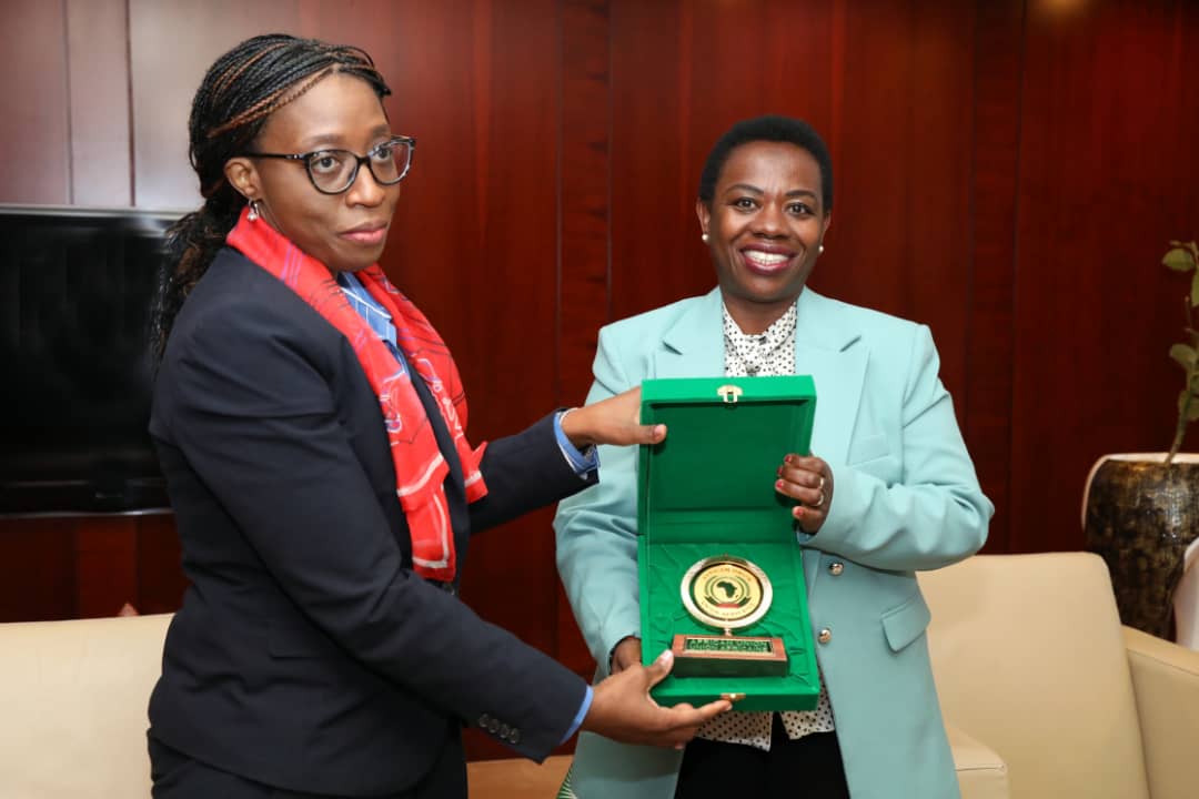 mnsanzabaganwa's tweet photo. I had a fruitful farewell meeting with my sister @SongweVera, Outgoing Ex. Sec. of @ECA_OFFICIAL! I congratulated her on the many achievements she spearheaded with the @_AfricaUnion in various areas and mgt. of global crises. 
Wishing you the best in the next step of your career! https://t.co/4oBw86pfKH
