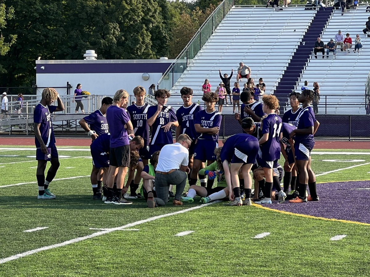 Coach Lewis addresses the team following their 5-1 victory over Nazareth. Way to go Cavs!