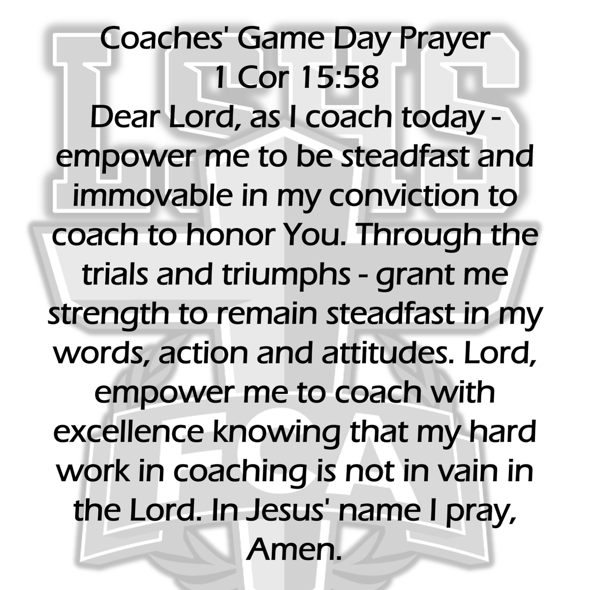 May God bless all my coaches in this great fraternity tonight. Win or Lose may we Coach to honor him.