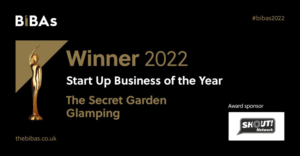 The Start-Up Business of the Year award, presented by Jordan Conlin of @shoutnetwork, goes to @SecretGlamping. Fabulous work 👏 #Bibas2022