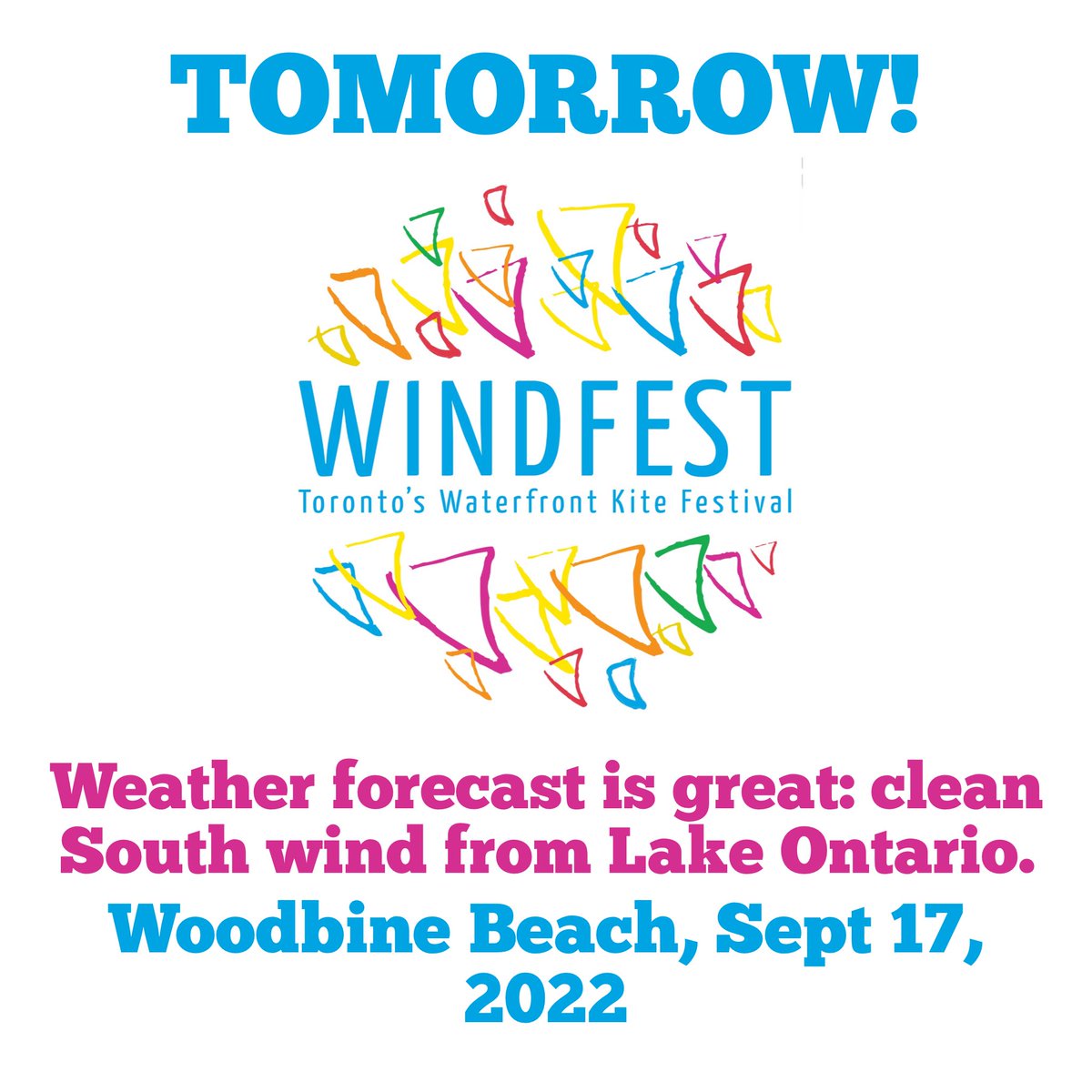 TorontoWindFest's tweet image. See everyone tomorrow! Pack your picnic. Don’t forget your kites!