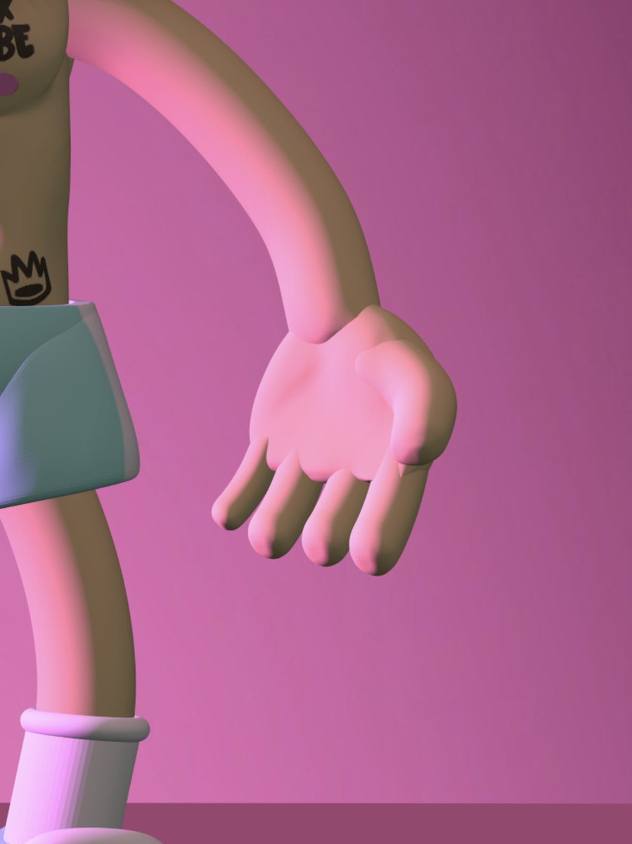 SwiZl3rXRP's tweet photo. More sculpt development. Reworked the hands but I may need to get a better cartoon balance. Hand tutorial from DrugfreeDave was a massive help. #metavandal #fluxtribe #nomad #3dmodeling https://t.co/k9J4yZvMEN