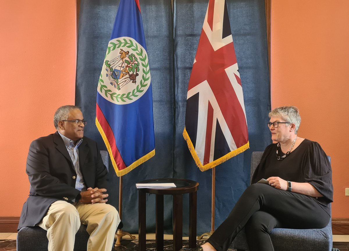 MFABelize's tweet photo. Foreign Minister Eamon Courtenay received Letters of Introduction from British High Commissioner to Belize, H.E. @NicoleDavisonUK.🇧🇿🇬🇧 

Today is Day 1 of the Ministry's annual #DiplomaticWeek! #DiploWeek #Belize https://t.co/g9MZrzVsxp