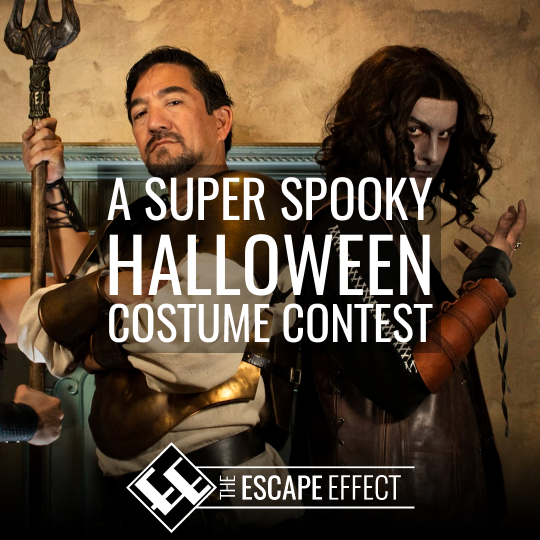 Play at The Escape Effect any time from now until Halloween, dress in costume, and be entered into a drawing to win a free game for you and your friends/family!
theescapeeffect.com/a-super-spooky…

#theescapeeffect #escapegame #escaperoom #halloween #costumecontest #raffle #halloweencostume